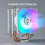 ABKONCORE LED CPU Cooler White CT407W with 92mm PWM Silent Fan, 4 Continuous Direct Contact Heatpipes, Rainbow Spectrum LED CPU Fan for LGA1151/1200, AM4/Ryzen