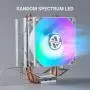 ABKONCORE LED CPU Cooler White CT407W with 92mm PWM Silent Fan, 4 Continuous Direct Contact Heatpipes, Rainbow Spectrum LED CPU Fan for LGA1151/1200, AM4/Ryzen ABKONCORE LED CPU Cooler White CT407W with 92mm PWM Silent Fan, 4 Continuous Direct Contact Heatpipes, Rainbow Spectrum LED CPU Fan for LGA1151/1200, AM4/Ryzen