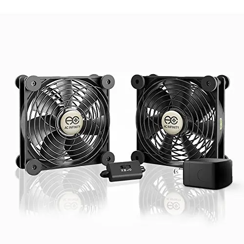 AC Infinity MULTIFAN S7-P, Quiet Dual 120mm AC-Powered Fan with Speed Control, UL-Certified for Receiver DVR Playstation Xbox Component Cooling AC Infinity MULTIFAN S7-P, Quiet Dual 120mm AC-Powered Fan with Speed Control, UL-Certified for Receiver DVR Playstation Xbox Component Cooling
