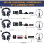 OneOdio Over Ear Headphone, Wired Bass Headsets with 50mm Driver, Foldable Lightweight Headphones with Share Port and Mic for Recording Monitoring Mixing Podcast Guitar PC TV (Dark Blue)