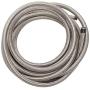 16 Feet 4AN AN4 1/4'' Fuel Line Hose Braided Stainless Steel Oil Gas Fuel Hose CPE Synthetic Rubber Line Silver