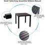 PHI VILLA Indoor Outdoor Small Metal Square Side/End Table, Patio Coffee Bistro Table, Black