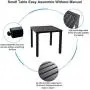 PHI VILLA Indoor Outdoor Small Metal Square Side/End Table, Patio Coffee Bistro Table, Black PHI VILLA Indoor Outdoor Small Metal Square Side/End Table, Patio Coffee Bistro Table, Black