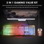 RGB Gaming Keyboard Mouse Combo Wired,Color Changing LED Backlit Computer Gaming Keyboad,Lighted PC Gaming Mouse,USB Keyboard Clicky Keys,Durable Metal Structure,for Xbox One PS4 Games Gamer Working