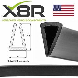 X8R Large Black Rubber U Channel Edging Edge Trim Seal Square Protection PVC Flex Part: X8R0107