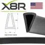 X8R Large Black Rubber U Channel Edging Edge Trim Seal Square Protection PVC Flex Part: X8R0107