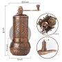 Decorative Black Pepper Grinder, Refillable Turkish Spice Mill with Adjustable Coarseness, Manual Pepper Mill with Handle, Spice Grinder Metal with Hand Crank, Copper