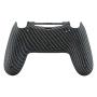eXtremeRate Black Silver Carbon Fiber Bottom Shell, Soft Touch Back Housing Case Cover, Game Improvement Replacement Parts for Playstation 4 PS4 Slim Pro Controller JDM-040, JDM-050 and JDM-055