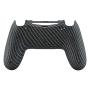 eXtremeRate Black Silver Carbon Fiber Bottom Shell, Soft Touch Back Housing Case Cover, Game Improvement Replacement Parts for Playstation 4 PS4 Slim Pro Controller JDM-040, JDM-050 and JDM-055