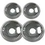 KITCHEN BASICS 101 4 Pack (2) 6'' & (2) 8'' Replacement Chrome Pans for Whirlpool W10278125 W10196405 W10196406 KITCHEN BASICS 101 4 Pack (2) 6'' & (2) 8'' Replacement Chrome Pans for Whirlpool W10278125 W10196405 W10196406