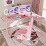EUREKA ERGONOMIC L60 Corner Gaming Desk, L-Shape Pink Gaming Computer Desk Home Office Writing Table 60 X 43in W Mousepad Popular Gift for Girl/Female/E-Sports Lover Right Side