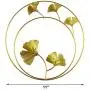 Tinsow Iron Wall Sculptures,Gold Metal Palm, Canna Leaf Wall Decor Round Wall Ornaments,Easy Installation Great for Bedroom Hanging Parts Hotel Wall Decoration (Gold Rounded, 2)