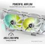 CORSAIR iCUE SP140 RGB Elite Performance 140mm White PWM Dual Fan Kit with Lighting Node CORE