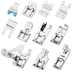 11Pcs Presser Feet, Sewing Machine Kit Household DIY Spare Parts Accessories for Sewing Machine Brother Singer Janome Toyota