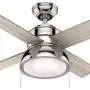 HUNTER 59386 Loki Indoor with LED Light with Pull Chain Control, 36'', Polished Nickel HUNTER 59386 Loki Indoor with LED Light with Pull Chain Control, 36'', Polished Nickel
