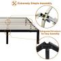 ZIYOO Bed Frame 16 Inch Metal Platform Bed with Wooden Slat Support,3500lbs Heavy Duty/Strengthen Support Mattress Foundation,Noise Free,Queen,Black