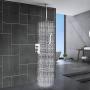 Ceiling Mounted Shower System-Polished Chrome Shower Combo Set with 12 Inches Square Rain Shower Head, Handheld and Shower Faucet Rough-in Mixer Valve and Trim