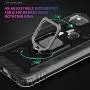 PULEN for Google pixel 4a Case with Screen Protector[1 Pack],Hybrid Armor Metal Ring Holder Magnetic Car Mount,Full Body Shockproof Sturdy Bumper Protective Cover - Black