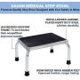 Vaunn Medical Foot Step Stool with Anti-Skid Rubber Platform, Chrome Plated Stool