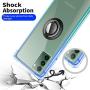 ANSIWEE Galaxy Note 20 6.7 Inch Case, Metal Ring Kickstand Work with Magnetic Car Mount Cover Reinforced Drop Protector Bumper Clear Hard Back Teal Cases Designed for Samsung Note 20（Blue Green）