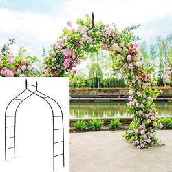 Giantex Metal Garden Arbor Wedding Arch, 8.4 Ft High x 4.6 Ft Wide, Pergola Arbor for Climbing Plant Roses Vines, Indoor Outdoor Garden Patio Bridal Party Decoration Wedding Arch