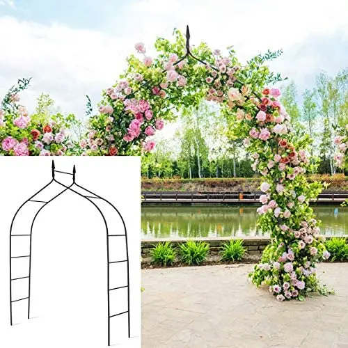 Giantex Metal Garden Arbor Wedding Arch, 8.4 Ft High x 4.6 Ft Wide, Pergola Arbor for Climbing Plant Roses Vines, Indoor Outdoor Garden Patio Bridal Party Decoration Wedding Arch Giantex Metal Garden Arbor Wedding Arch, 8.4 Ft High x 4.6 Ft Wide, Pergola Arbor for Climbing Plant Roses Vines, Indoor Outdoor Garden Patio Bridal Party Decoration Wedding Arch