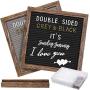 Gelibo Double Sided Letter Board with 750 Precut White & Gold Letters,Months & Days & Extra Cursive Words, Wall & Tabletop Display, Letter Organizer 10x10in