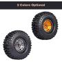 Binchil 4PCS Metal 2.2 Beadlock Wheel Rim Tires Set for 1/10 RC Crawler Car TRX4 TRX6 Axial SCX10 RR10 Parts,Yellow