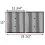 GGC 15 Inch Grill Grates Replacement for Broil King 9453-54, 9453-57, 9453-64, 9865-54, 9453-67, Broil-Mate, Silver Chef, Sterling Gas Grill, Set of 2 Cast Iron Cooking Grid Grates(15'' x 12 3/4'' Each)