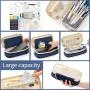 EASTHILL Big Capacity Pencil Pen Case Office College School Large Storage High Capacity Bag Pouch Holder Box Organizer Blue