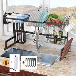 Dish Rack Over Sink Dish Drying Rack Kitchen Stainless Steel Over The Sink Shelf Storage Rack (Sink Length≤36.5inch)