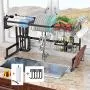 Dish Rack Over Sink Dish Drying Rack Kitchen Stainless Steel Over The Sink Shelf Storage Rack (Sink Length≤36.5inch)