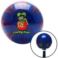 American Shifter 327581 Rat Fink Blue Flame Metal Flake Shift Knob with M16 x 1.5 Insert