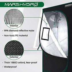 MARS HYDRO Grow Tent 5x5 1680D Canvas Reflective Mylar Grow Tents with Removable Floor Tray for Indoor Hydroponic Plant Growing Room 60''x60''x80'' for TS3000/2xTSL2000