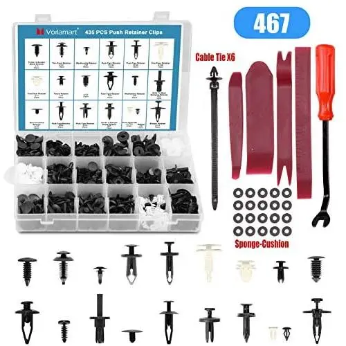 Voilamart 467 PCS Car Retainer Clips and Plastic Fasteners Kit - 19 Most Popular Sizes with Fastener Remover Push Pins Rivets Auto Door Trim Panel Clips Assortment Set Universal Fit for Ford Toyota Voilamart 467 PCS Car Retainer Clips and Plastic Fasteners Kit - 19 Most Popular Sizes with Fastener Remover Push Pins Rivets Auto Door Trim Panel Clips Assortment Set Universal Fit for Ford Toyota