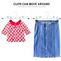 Metal Slacks Skirts Hangers, Space Saving Pants Hangers for Children Heavy Duty Skirts Hangers with 2 Adjustable Non Slip Clips, A Pack of 15 Flexible Hangers for Skirts, Pants, Slacks, Shorts