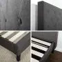ZINUS Shalini Upholstered Platform Bed Frame / Mattress Foundation / Wood Slat Support / No Box Spring Needed / Easy Assembly, Dark Grey, Queen ZINUS Shalini Upholstered Platform Bed Frame / Mattress Foundation / Wood Slat Support / No Box Spring Needed / Easy Assembly, Dark Grey, Queen