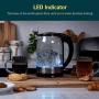 COSORI Electric Kettle Glass Hot Water Boiler & Tea Heater with LED Indicator Inner Lid & Bottom, Auto Shut-Off&Boil-Dry Protection, BPA Free,1.7L, Black