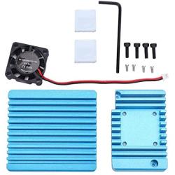 Aluminum Alloy Heat Sink Radiator with Mini Cooling Fan Heat Sink Cooling Fin for NanoPi R2S