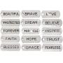 JGFinds Inspirational Message Charm Pendants, Silver Tone (50 Random Pieces)