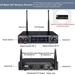 Metal Wireless Receiver, Phenyx Pro UHF Wireless Microphone System With 2 Bodypacks, 2 Lapels and 2 Headsets, Fixed Frequency, 16 Hrs Long Battery Life, Ideal for Church, Outdoor Events (PTU-51D)