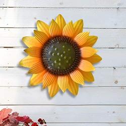 GIFTME 5 Metal Sunflower Wall Art Decor (12 Inch Yellow)