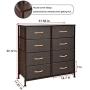 WAYTRIM 4-Tier Wide Drawer Dresser, Storage Unit with 8 Easy Pull Fabric Drawers and Metal Frame, Wood Top, Organizer Unit for Bedroom, Hallway, Entryway, Closets, 31.5 x 11.81 x 32.12 Inches - Brown