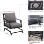 Grand patio 3 PCS Outdoor Patio Furniture Set Metal K/D Chat Set Swing Rocking Patio Chair Wrought Iron Chair Set with Gray Water Resistant Cushions for Garden Lawn & Poolside