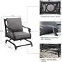 Grand patio 3 PCS Outdoor Patio Furniture Set Metal K/D Chat Set Swing Rocking Patio Chair Wrought Iron Chair Set with Gray Water Resistant Cushions for Garden Lawn & Poolside Grand patio 3 PCS Outdoor Patio Furniture Set Metal K/D Chat Set Swing Rocking Patio Chair Wrought Iron Chair Set with Gray Water Resistant Cushions for Garden Lawn & Poolside