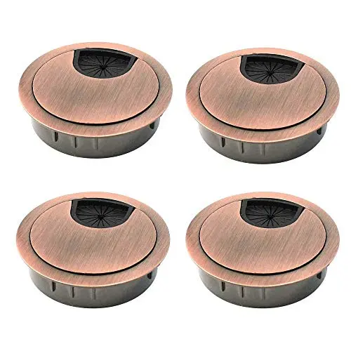 Bestgle 4 Pack Desk Grommet Kit Zinc Alloy Computer Desktop Grommets Wire Organizers Table Cable Cord Round Hole Cover for Home and Office, Fits 2-Inch Hole (Red Bronze) Bestgle 4 Pack Desk Grommet Kit Zinc Alloy Computer Desktop Grommets Wire Organizers Table Cable Cord Round Hole Cover for Home and Office, Fits 2-Inch Hole (Red Bronze)