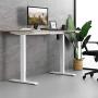 MONOMI Electric Height Adjustable Standing Desk, 55 x 28 inches Stand up Desk Workstation, Sit Stand Home Office Table (Light Oak Top/White Frame)