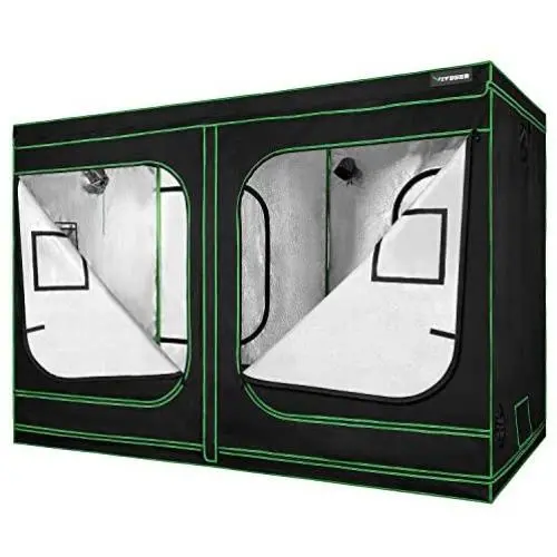 VIVOSUN 96''x48''x80'' Mylar Hydroponic Grow Tent with Observation Window and Floor Tray for Indoor Plant Growing 4x8
