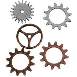 Metal Sprocket Gears by Tim Holtz Idea-ology, 12 per Pack, Various Sizes, Antique Finishes, TH92691