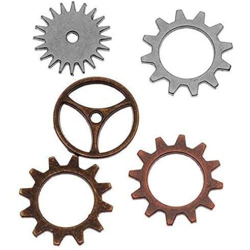 Metal Sprocket Gears by Tim Holtz Idea-ology, 12 per Pack, Various Sizes, Antique Finishes, TH92691